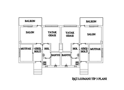 <strong>Plan  6.</strong> Üçüncü Tip İşçi Lojmanı Planı<br />